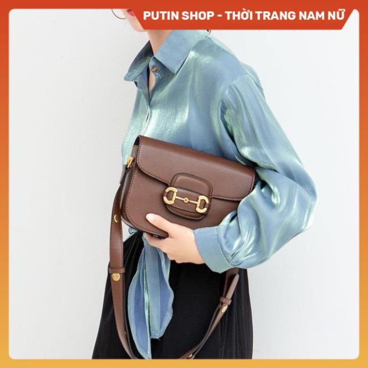 TÚI XÁCH GUXI BẢN HÀ HỒ TRƠN CHO NỮ , TÚI ĐEO CHÉO ĐEN NÂU PHONG CÁCH THỜI THƯỢNG