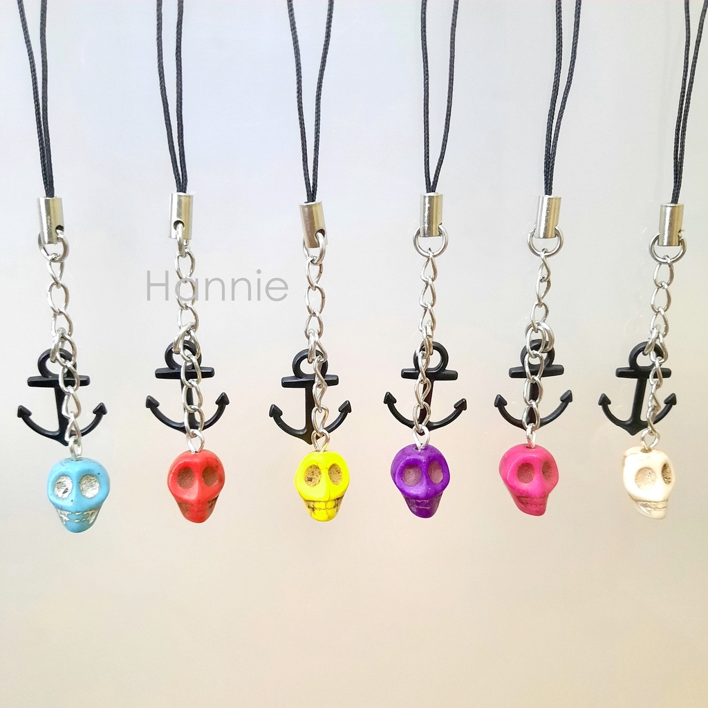 Móc khóa mỏ neo đầu lâu - Phụ kiện dây treo túi xách balo chìa khóa điện thoại handmade