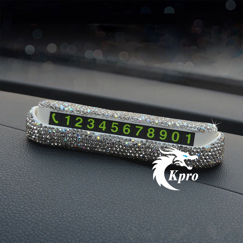 Bảng số điện thoại đính đá để taplo ô tô khi đỗ xe - Hàng Kpro chất lượng cao