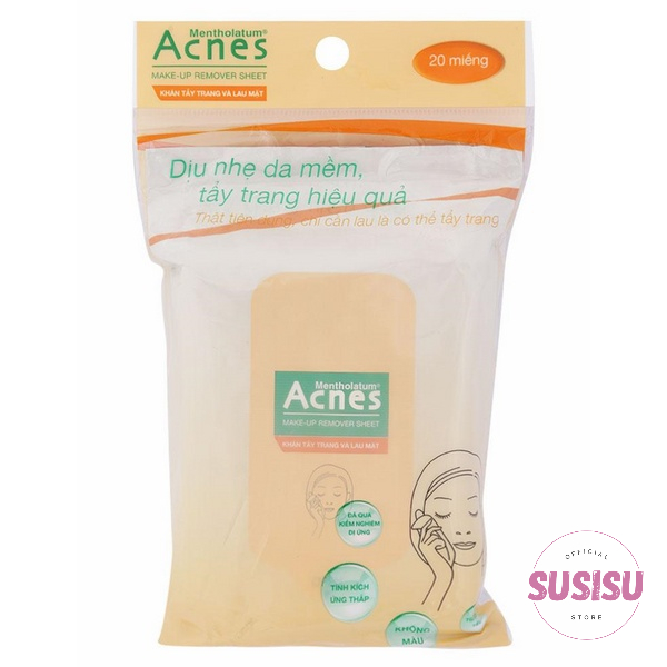 Khăn tẩy trang Acnes chăm sóc da mụn và tẩy cặn trang điểm /Khăn ướt tempo