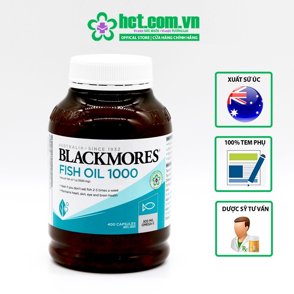 Dầu Cá Blackmores Fish Oil 1000mg Lọ 400 Viên