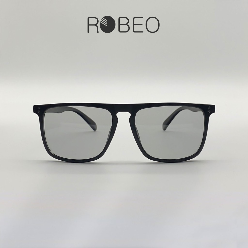 Mắt kính đổi màu ROBEO DM627, gọng đen nhám, đi được cả ngày và đêm - Fullbox