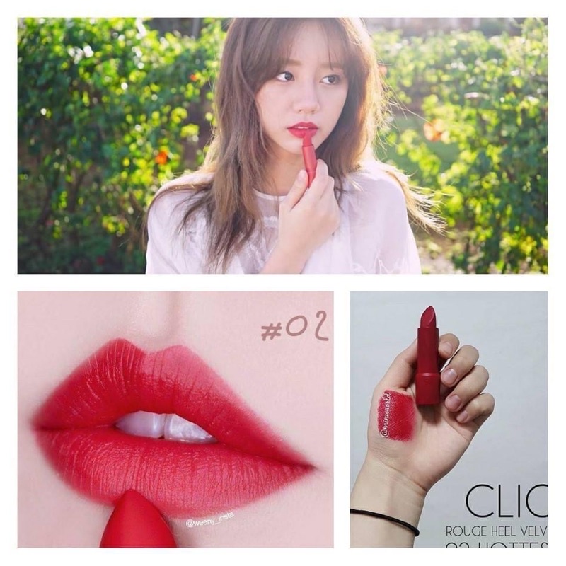 Son Thỏi Clio Rouge Heel Velvet 001 002