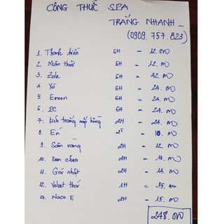 Combo kem nhanh trắng