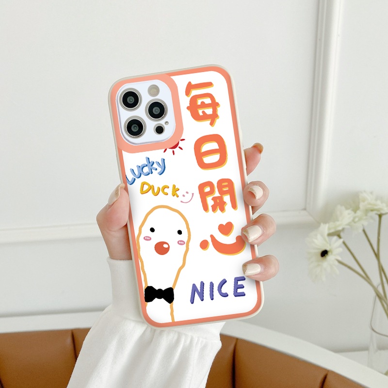 Ốp lưng iphone Lucky Ducky cạnh vuông dẻo ip 6splus/7/7plus/8/8plus/x/xr/xs/11/12/pro/max/plus/13promax tr003