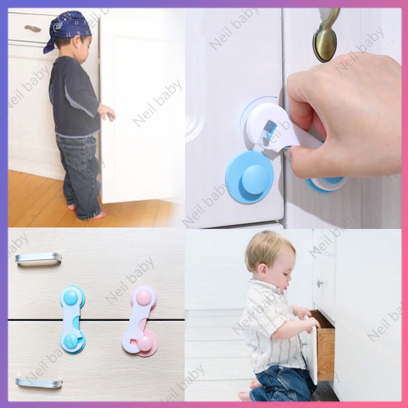 Khóa cài chặn cửa tủ an toàn tiện lợi cho trẻ em