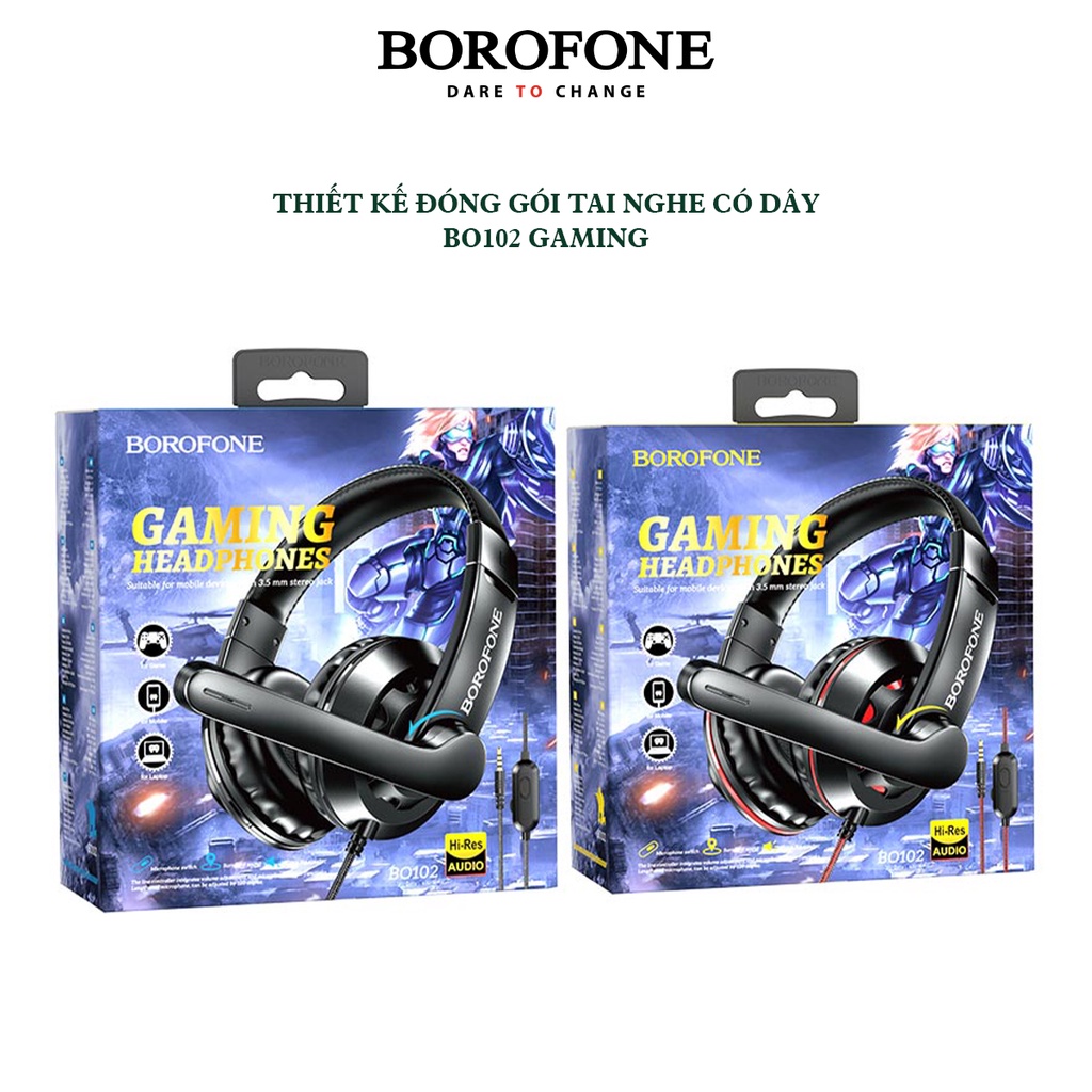 Tai nghe chụp tai có dây BOROFONE BO102 Gaming có mic đàm thoại - AK Mobile