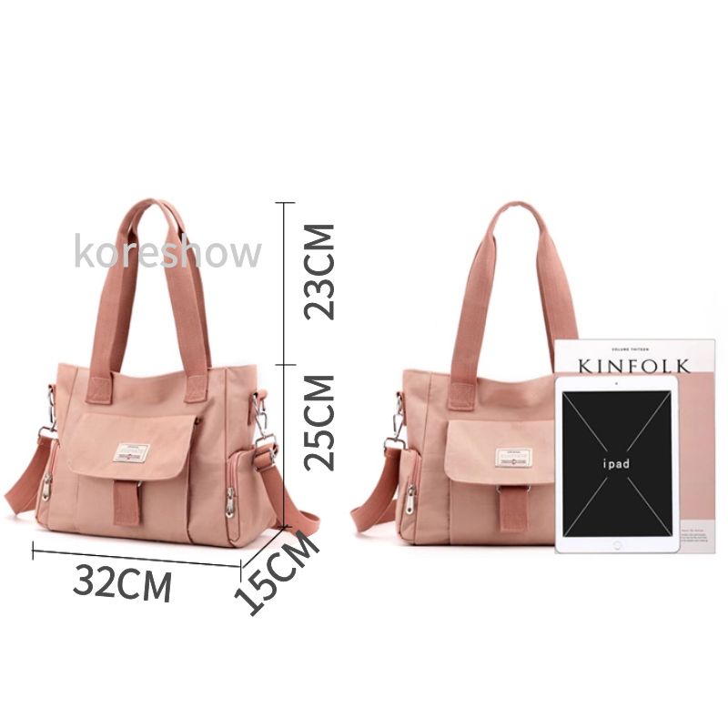 Beg Besar Túi Xách Tote Đeo Vai Bằng Vải Canvas Phong Cách Hàn Quốc Beg Silang Perempuan Beg Tangan Wanita Murah Cantik Cho Nữ