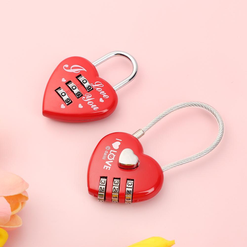 1 Ổ Khóa Hành Lý Du Lịch 3 Số Hình Trái Tim DAPHS