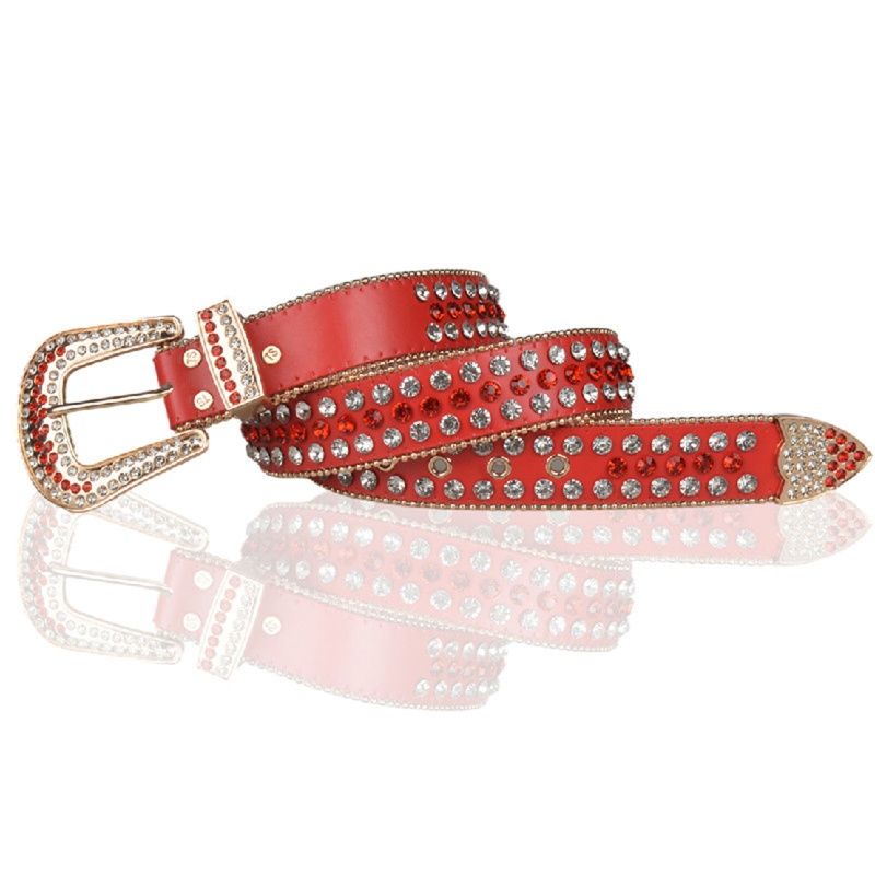 Thắt Lưng Khóa Cài Đính Đá Sang Trọng Phong Cách Phương Tây Cho Chân Váy Jean