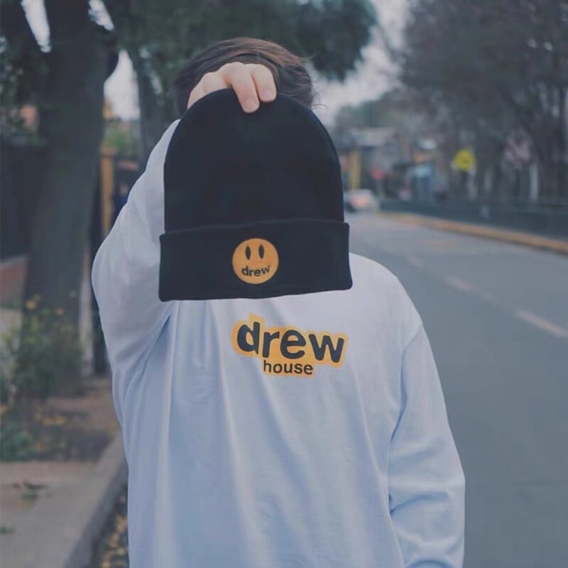 Mũ nón len thêu chữ DREW phong cách cá tính unisex
