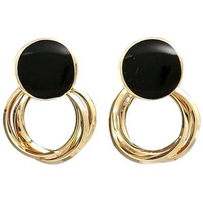  Korean style irregular three circle earrings