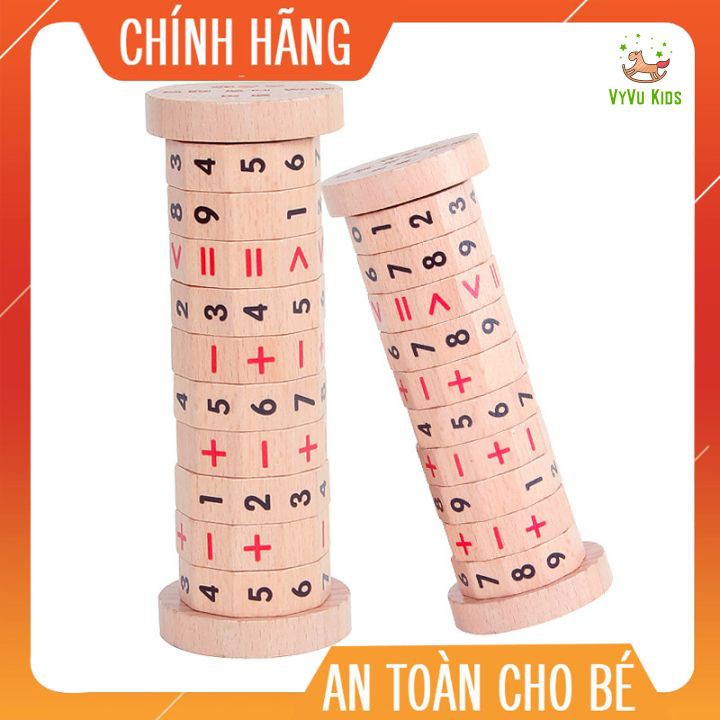 Máy tính gỗ xoay tròn Montessori♥️ CHÍNH HÃNG♥️ ĐỒ CHƠI GIÁO DỤC♥️ giúp bé tăng khả năng tính toán,phát triển tốt não bộ