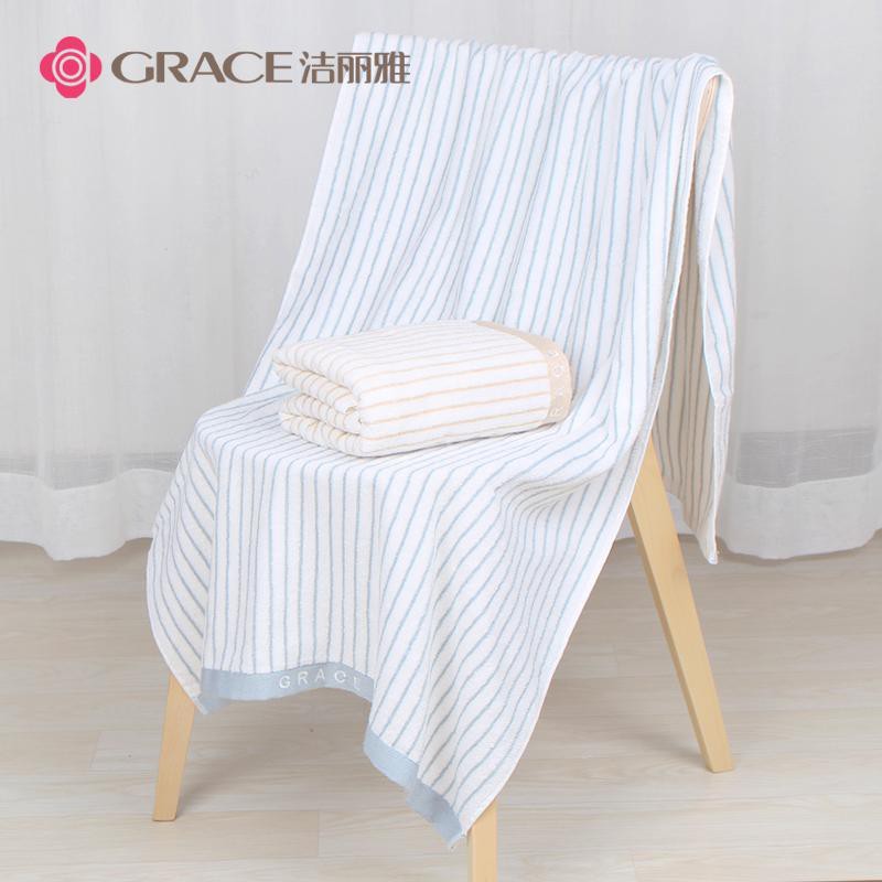 Khăn Tắm Vải Cotton Mềm Mỏng Thấm Hút Nhanh Khô Họa Tiết Kẻ Sọc Đơn Giản Phong Cách Nhật Bản Cho Nam Nữ