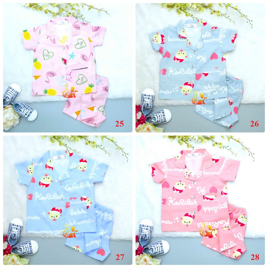 Bộ Đồ Mặc Nhà &quot;Quần Đùi&quot; Pijama Kate Thái - Size số 2 - Cho Bé 8 - 13kg. Từ 1 tuổi - 3 tuổi. (Phần 2).