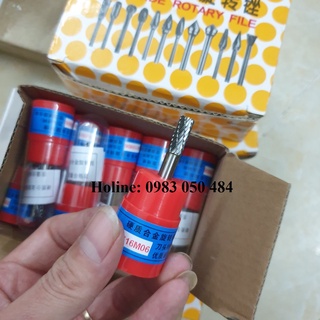 Mũi mài khắc hợp kim mài nhôm, mài đồng, mài sắt điêu khắc gỗ trục 6mm đầu 6mm dùng cho máy mài khuôn hoặc máy khoan