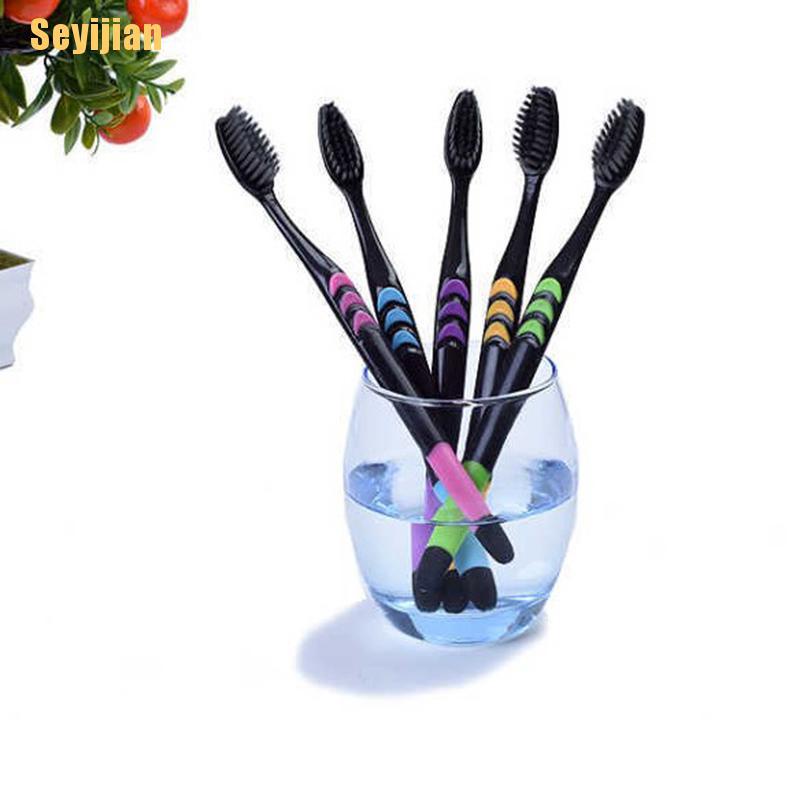 Set 10 Bàn Chải Đánh Răng Than Tre Lông Mềm Cho Người Lớn