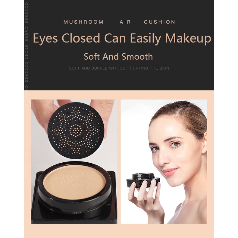 Phấn Nước Air Cushion Bb CC Cream Che Khuyết Điểm Làm Trắng Và Đều Màu Da Với Mút Tán Hình Đầu Nấm Tiện Dụng