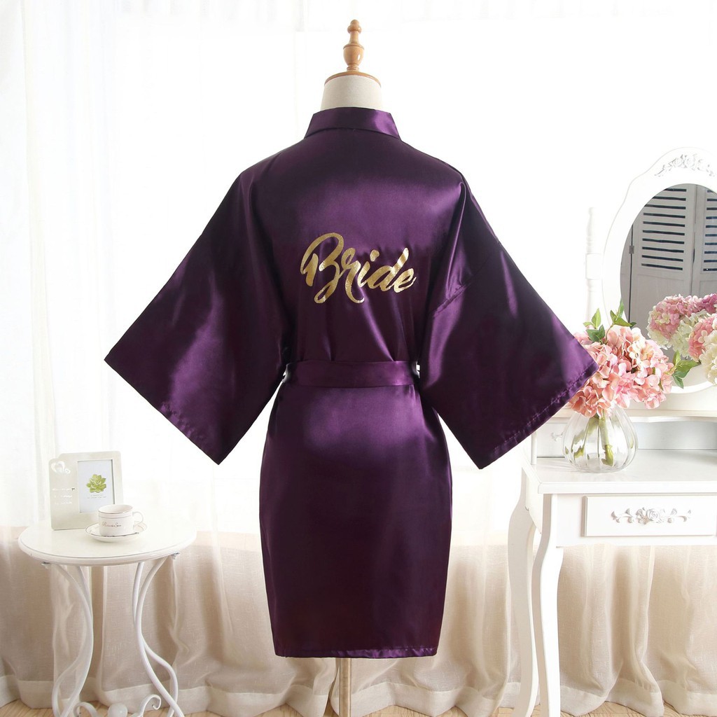 Áo Choàng Ngủ Vải Lụa Satin Cho Nữ
