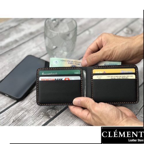 Ví da nam cao cấp, bóp ví nam da bò thật Clément – CM024 - BH 12 tháng - Full box