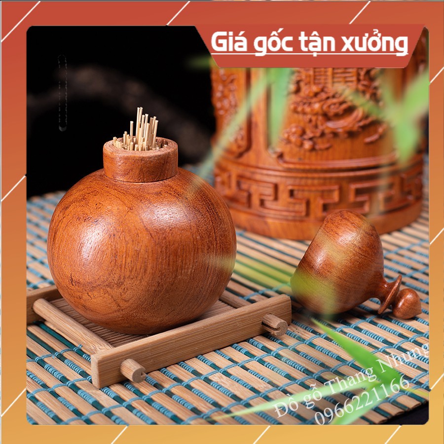 Ống để tăm hồ lô bằng gỗ hương, giá xưởng rẻ mà chất lượng tốt
