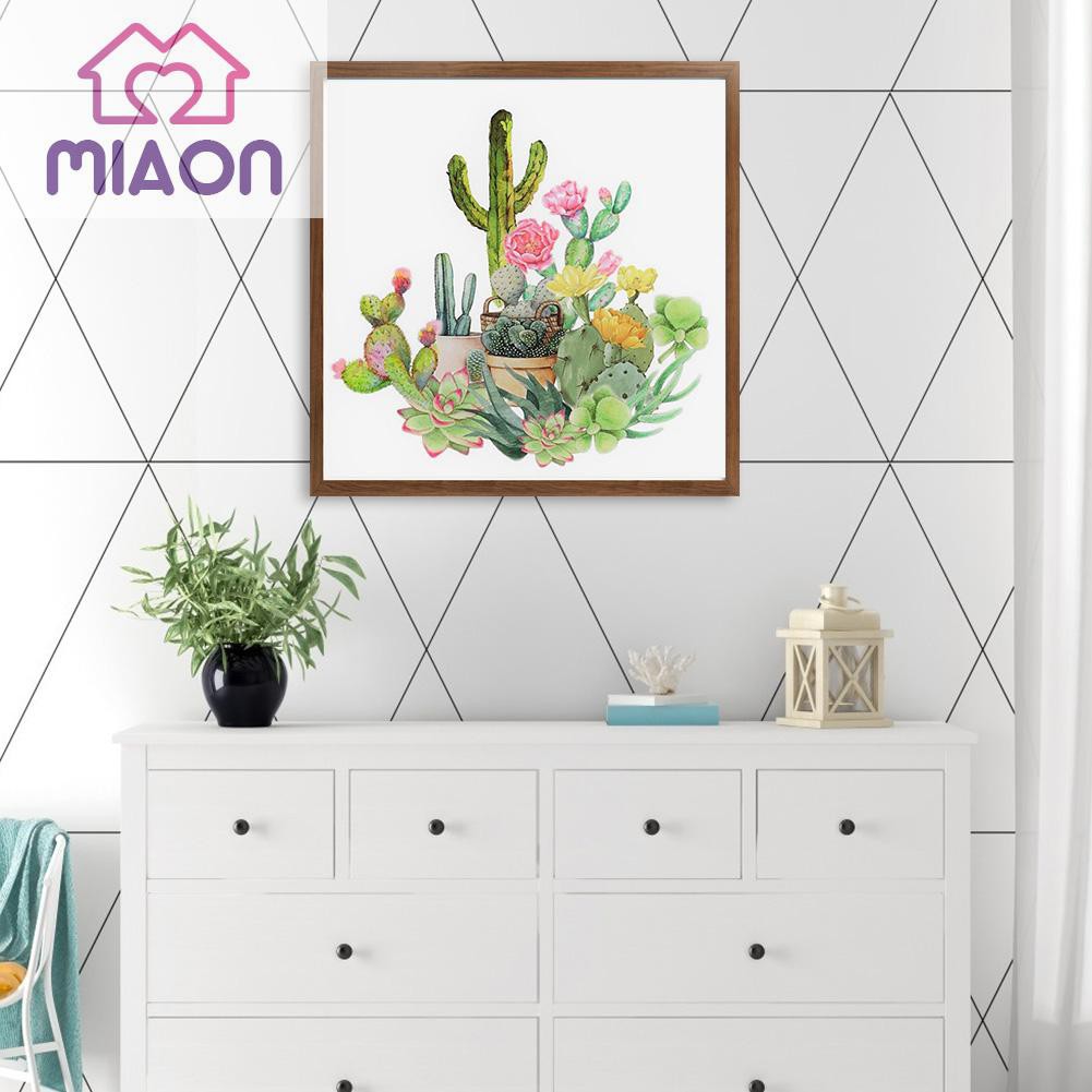 Bộ Tranh Đính Đá 5d Tự Làm Hình Cây Xương Rồng Độc Đáo