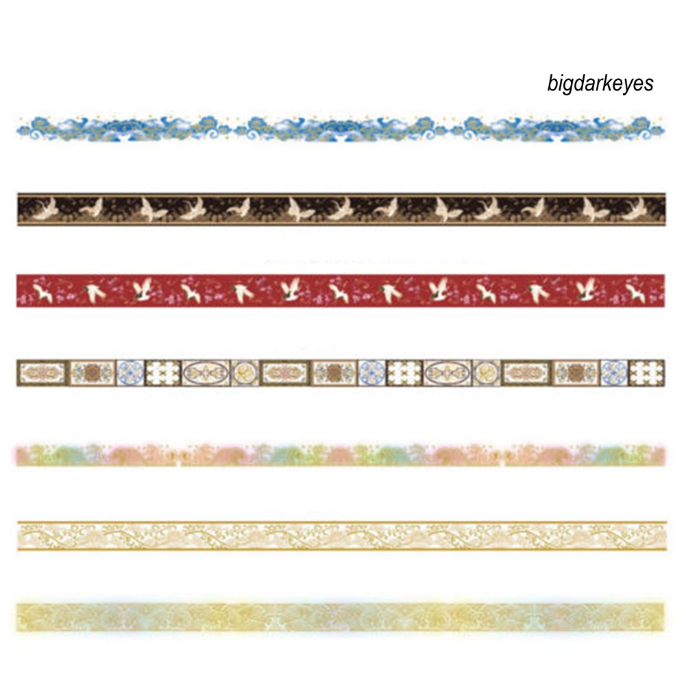 Nyt- Băng Dính Giấy Washi Lá Vàng Kim Tuyến Trang Trí Thủ Công Phong Cách Trung Quốc