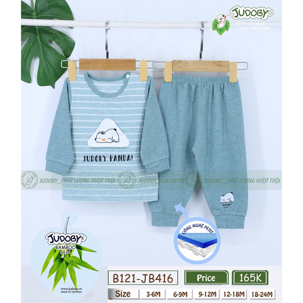 Judoby - Bộ cài vai dài tay chất Bamboo mỏng BT+BG (6-24M) JB416