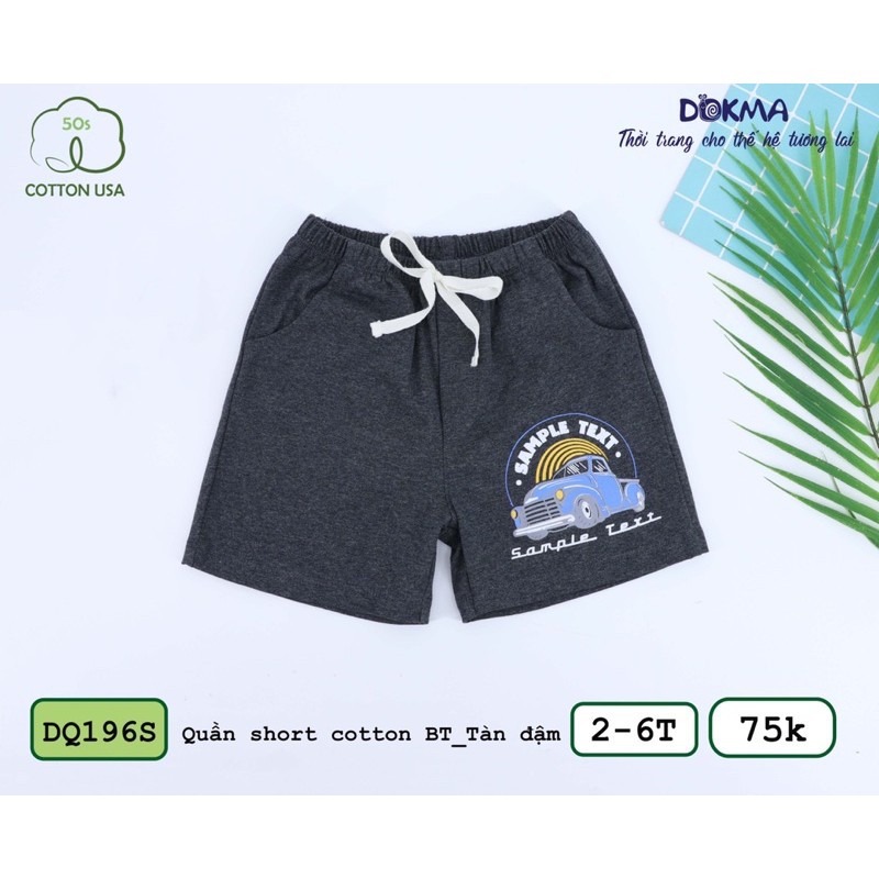 Quần short cotton bé trai Dokma DQ196S (Sz 2-6T)