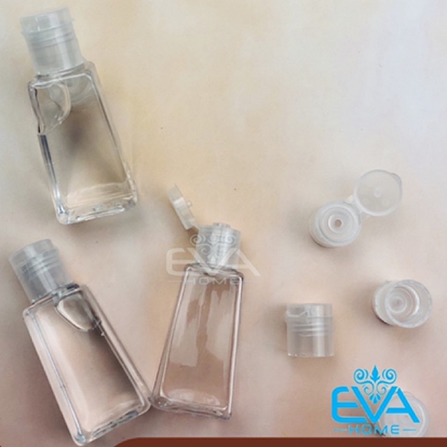 Set 5 Chai Chiết Mỹ Phẩm Nhựa Pet Nắp Bật 30 Ml Hình Thang