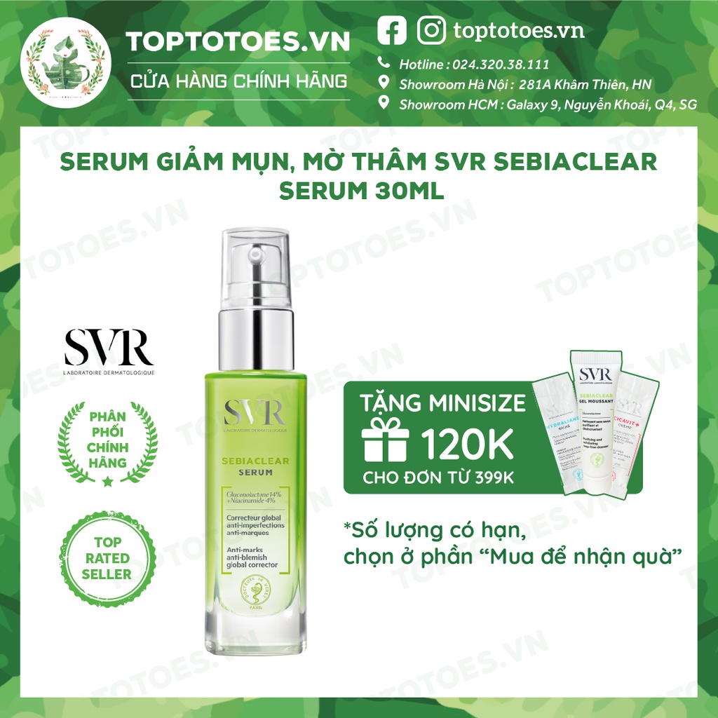 Serum giảm mụn, mờ thâm SVR Sebiaclear 30ml [NHẬP KHẨU CHÍNH HÃNG 100%]