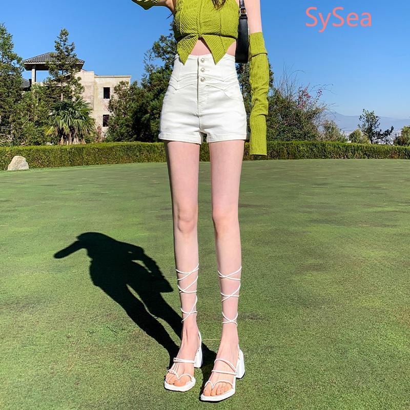 Quần Short Denim Lưng Cao Thời Trang Mùa Hè Dành Cho Nữ