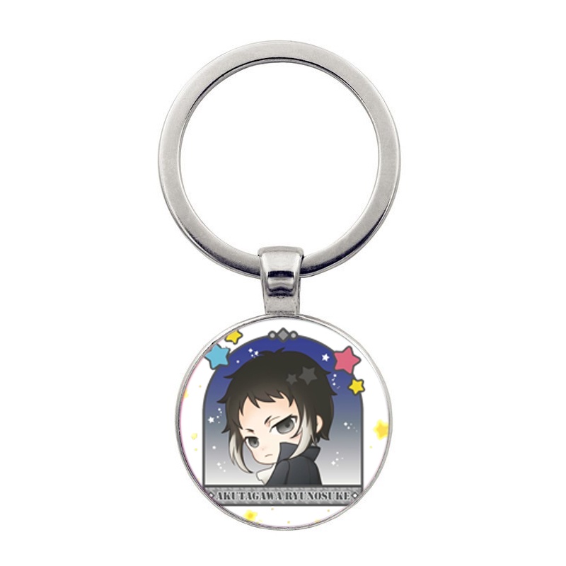(30k) Móc khóa tròn kim loại in hình anime chibi BUNGOU STRAY DOGS xinh xắn độc đáo