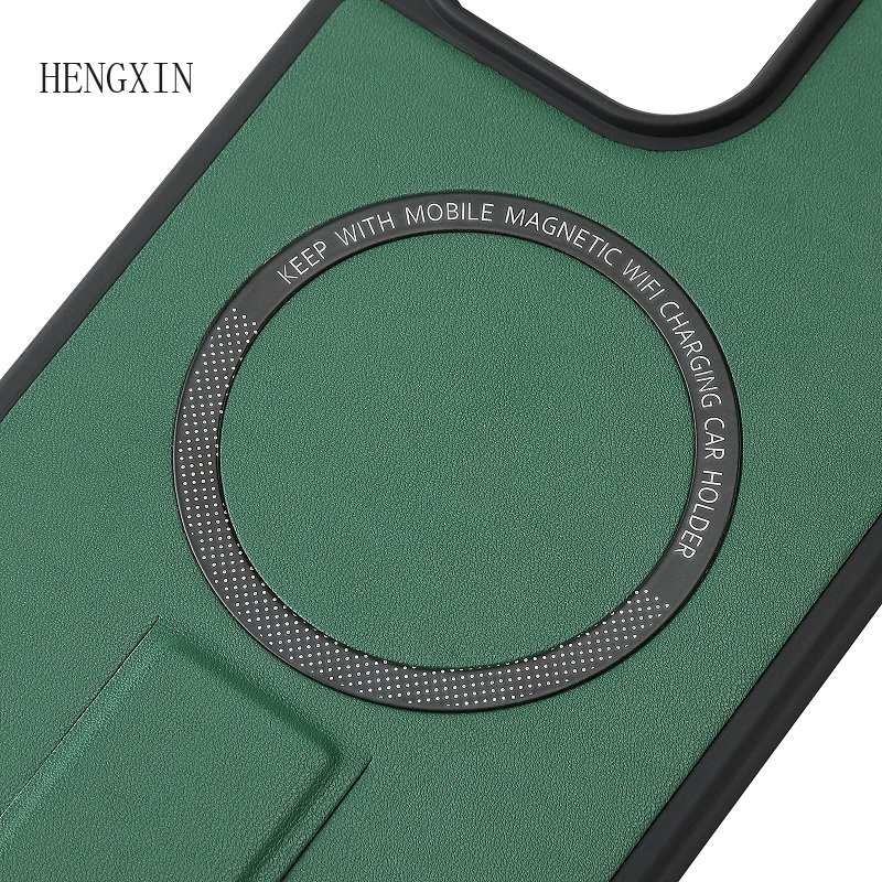 Business style magnetic phone case suitable for iPhone 14 Pro max invisible stand 11 12 13 Pro max leather case