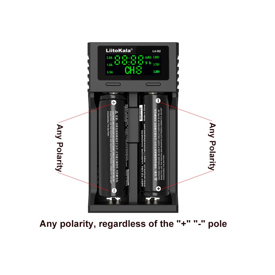 Bộ Sạc Pin Đa Năng LiitoKala Lii-S2 - Sạc pin thông minh, sạc được hầu hết các loại pin dạng trụ