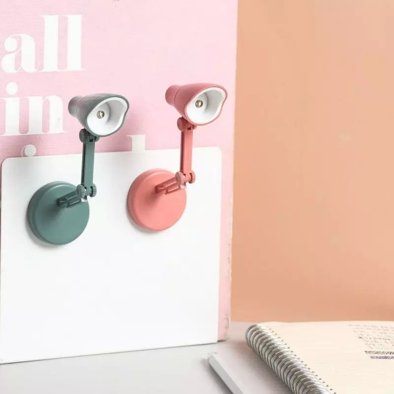 Đèn ngủ để bàn LED gập gọn mini chạy bằng pin dạng kẹp linh hoạt nhỏ gọn bảo vệ mắt ban đêm