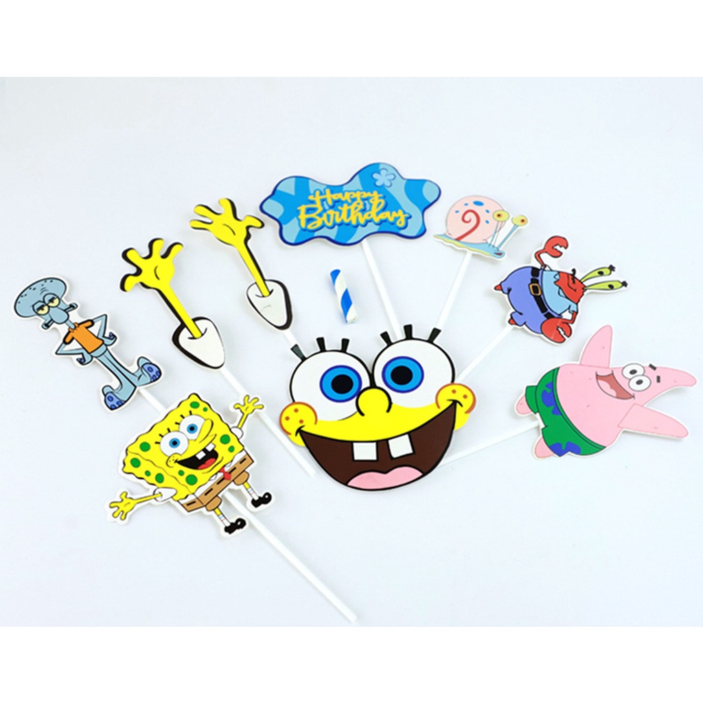 Bộ phụ kiện trang trí bánh sinh nhật họa tiết hoạt hình xinh xắn