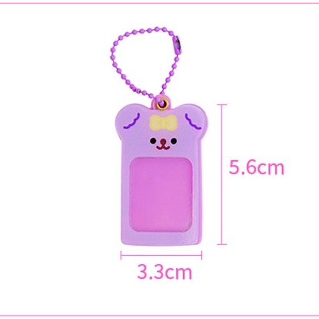 Móc Khóa Dây Bi Khung Ảnh Gấu Có Thể Bỏ Hình Vào Trong