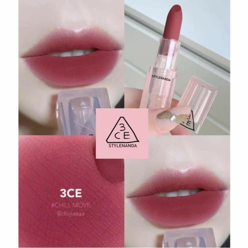 Son Thỏi Lì 3CE SOFT MATTE LIPSTICK 3.5g(có bill Hãng)