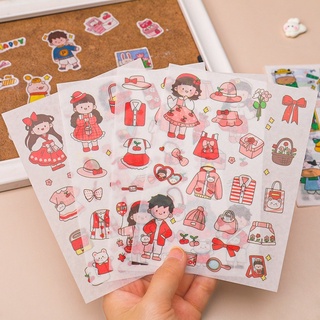 Sỉ set 4 tấm sticker cô gái nhiều mẫu