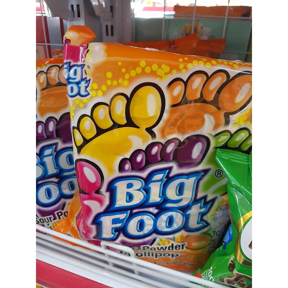 Kẹo Mút Trái Cây Bàn Chân Có Bột Trái Cây Big Foot 360gr - Malaysia