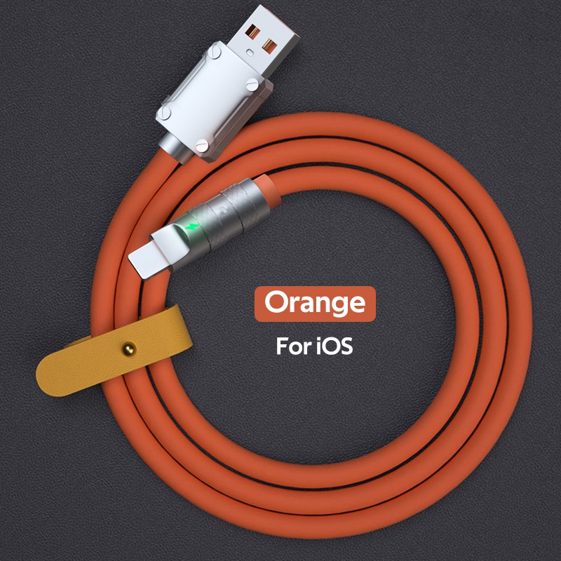 Dây Cáp Sạc Nhanh / Truyền Dữ Liệu Micro USB Type C Có Đèn LED Bằng Hợp Kim Kẽm Và Silicon 6A 100W Cho iphone