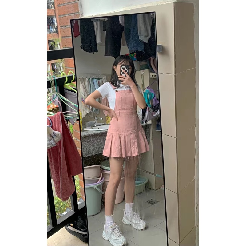 ♥️Váy Yếm Bò Hồng Pink,HườngSize S->2XL