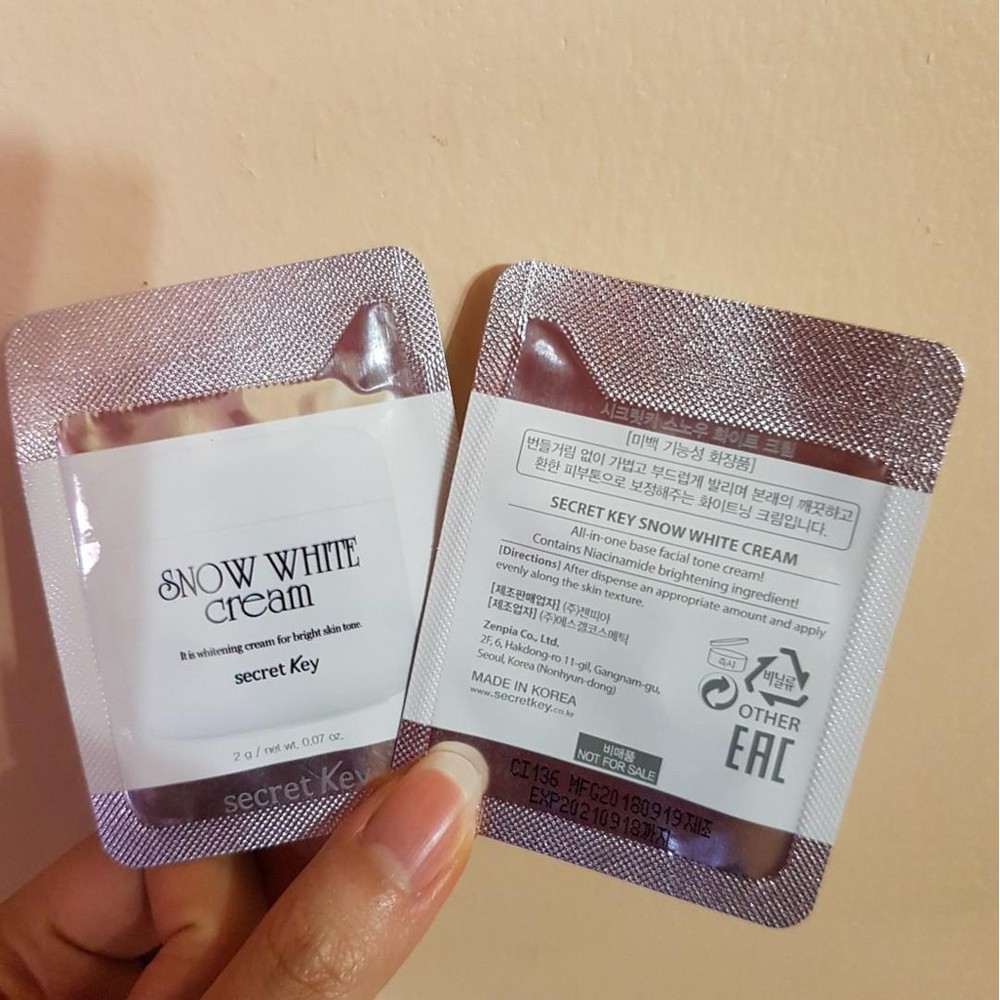 Gói Sample Kem Dưỡng Trắng Da Snow White Cream Secret Key 2g | BigBuy360 - bigbuy360.vn