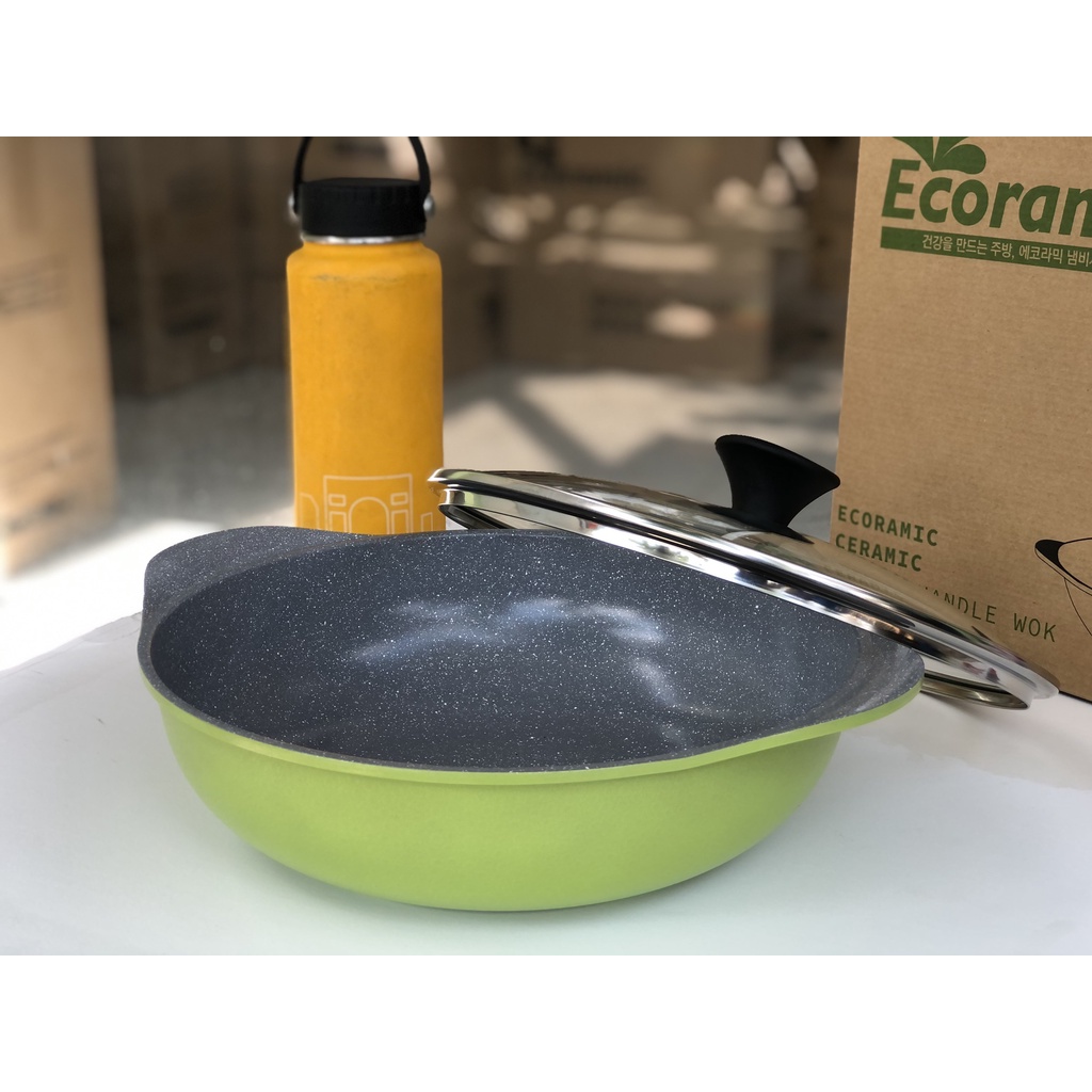 Nồi lẩu vân đá chống dính sâu lòng Ecoramic-ETHW28-IH 28cm dùng được mọi bếp - Hàng chính hãng - bảo hành 1 năm