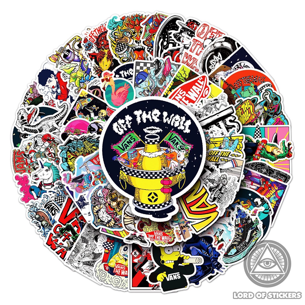 Set 52 Hình Dán Vans Off The Wall Graffiti Sticker Sneaker Chống Thấm Nước Dán Mũ Nón Bảo Hiểm, Laptop, Ván Trượt, Vali