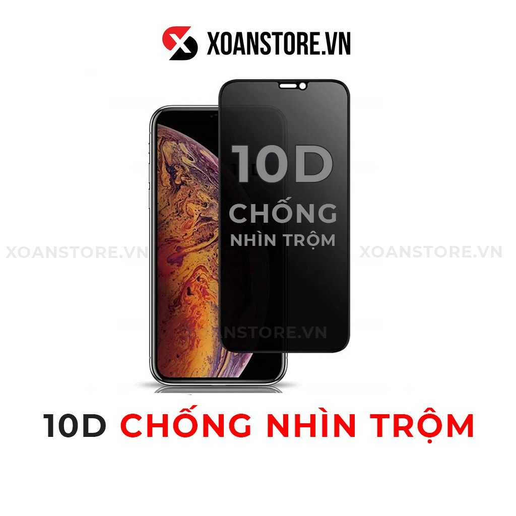 Kính cường lực 10D chống nhìn trộm full màn tê giác chính hãng cho iPhone