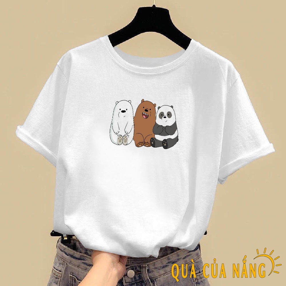 Áo Thun Nữ Tay Ngắn In Hình Gấu Ngồi Form Rộng AT-009