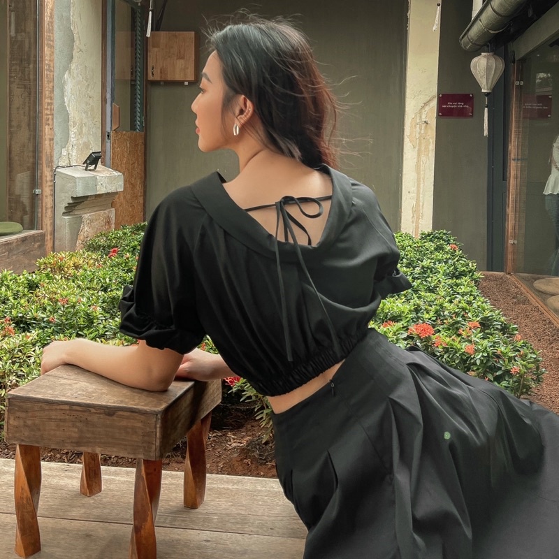 Áo croptop bo thun dây , Peace House Clothing
