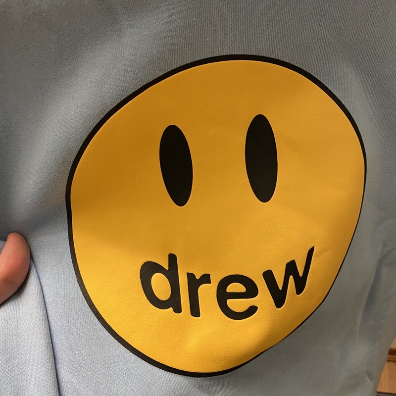 Áo hoodie DREW HOUSE Mascot Justin Bieber SS21 màu Xanh Blue bản cao cấp chuẩn form âu, Áo khoác nỉ có mũ DREW mặt cười